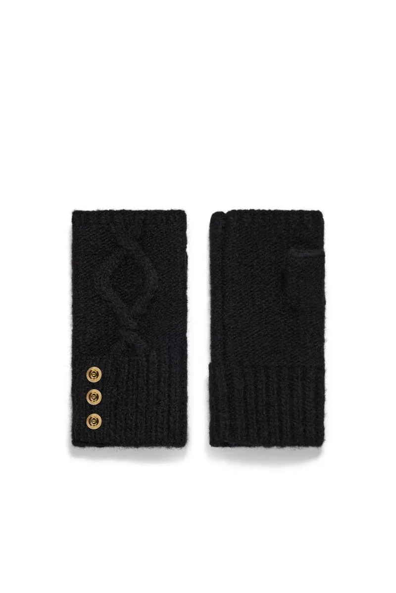 Holland Cooper Sloane Fingerless Gloves in Black