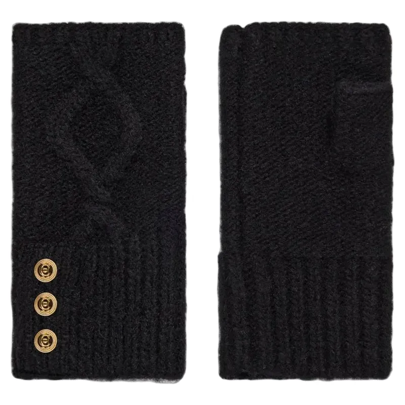 Holland Cooper Sloane Fingerless Gloves in Black