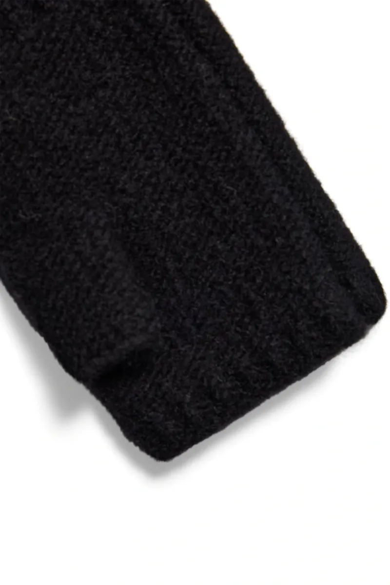 Holland Cooper Sloane Fingerless Gloves in Black-2