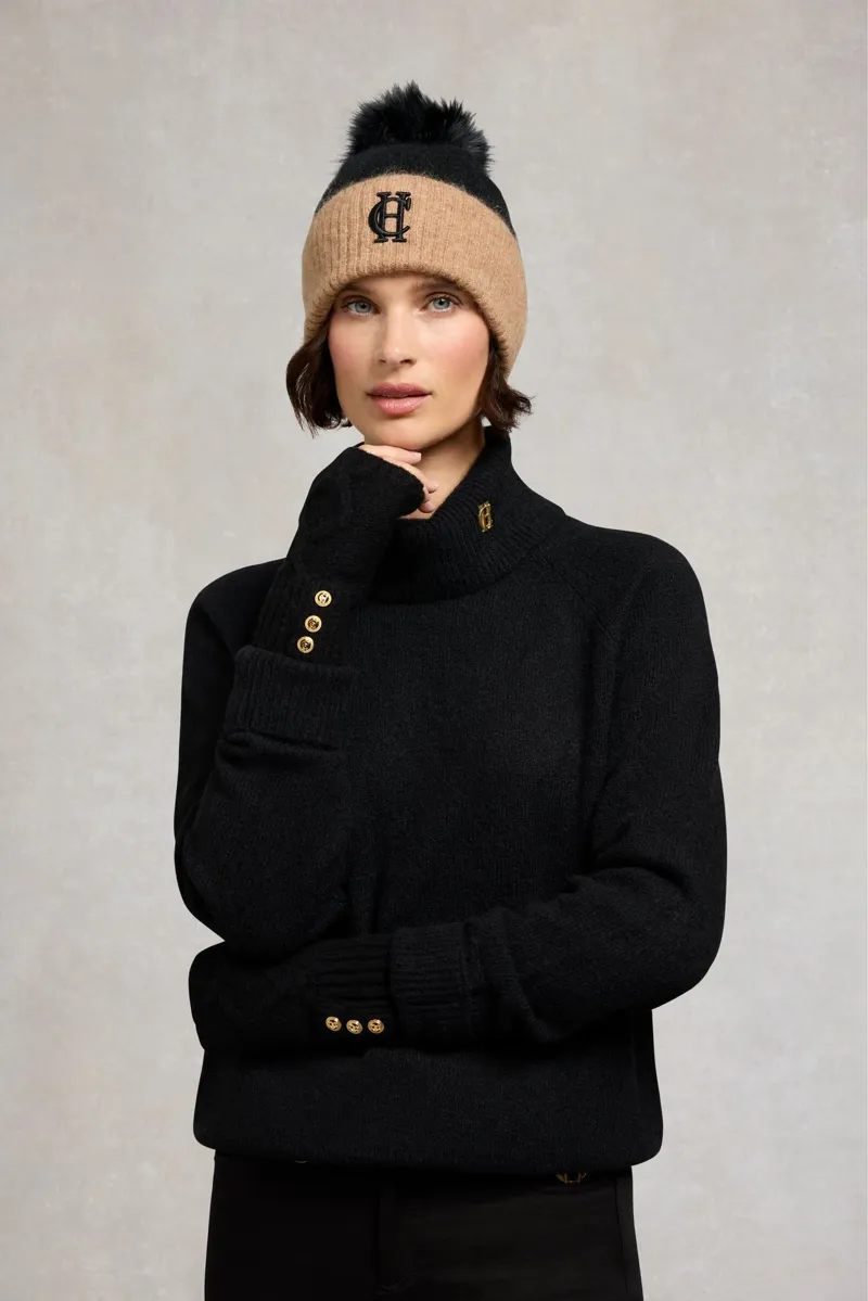 Holland Cooper Sloane Fingerless Gloves in Black-3