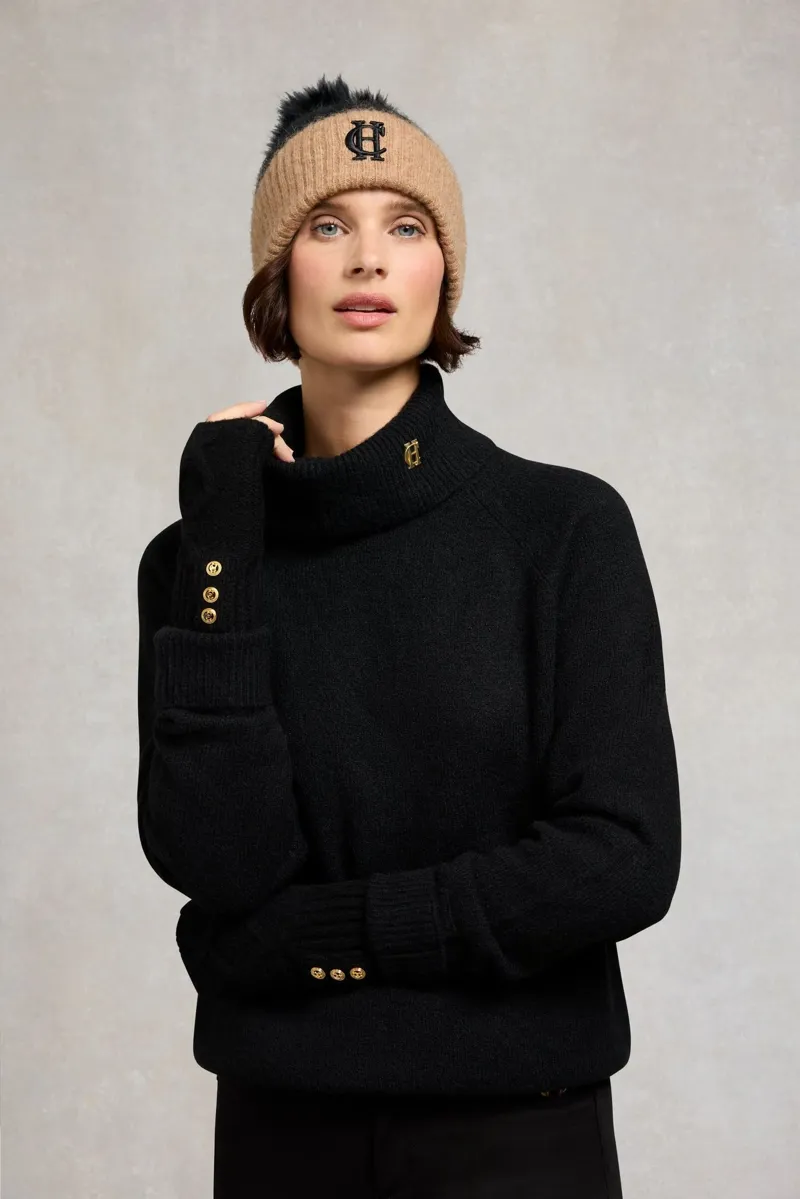 Holland Cooper Sloane Fingerless Gloves in Black-4