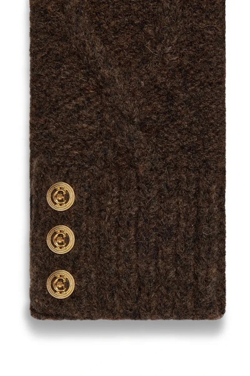 Holland Cooper Sloane Fingerless Gloves in Chocolate-1