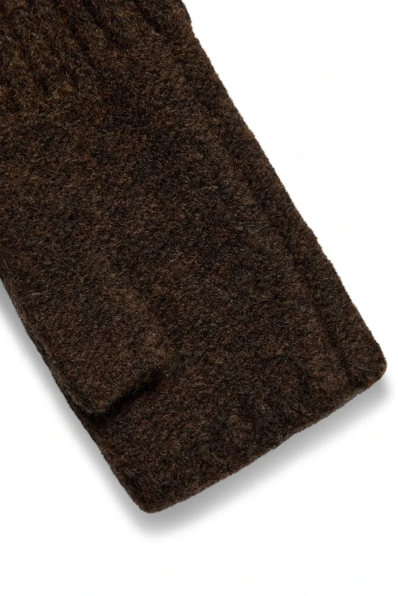 Holland Cooper Sloane Fingerless Gloves in Chocolate-2