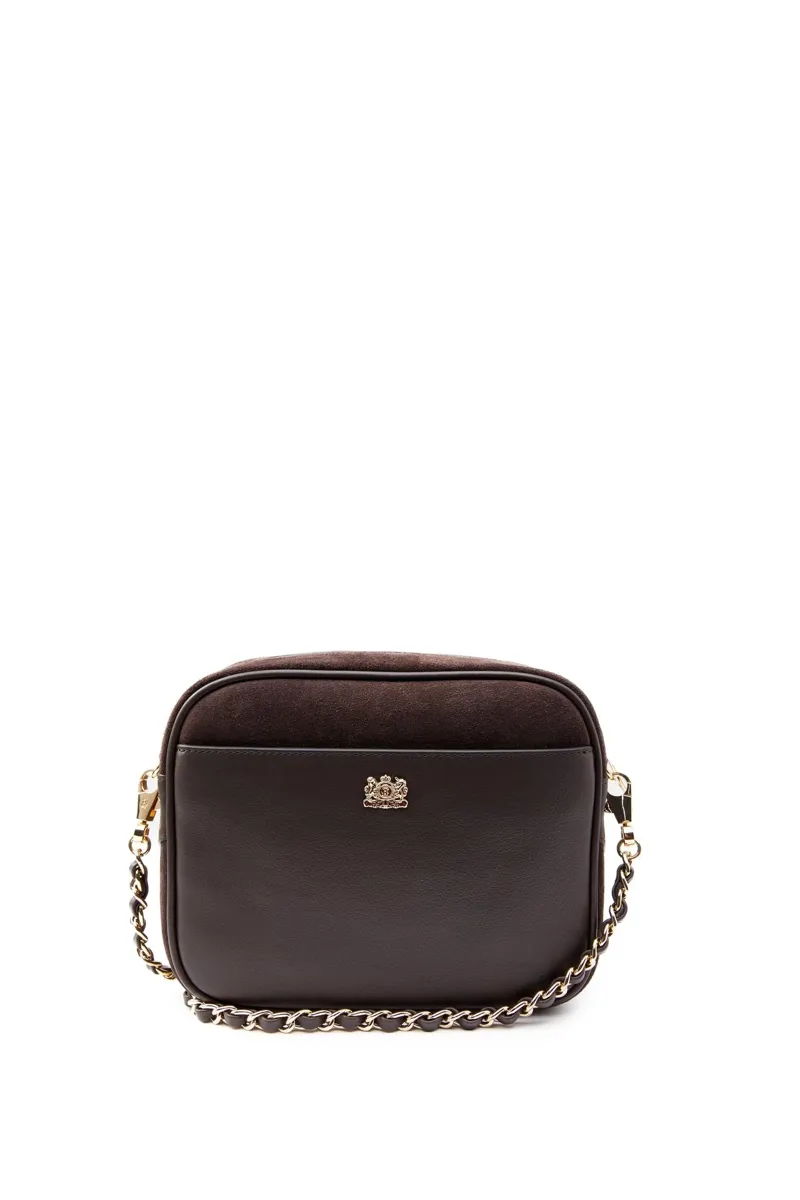 Holland Cooper Soho Camera Bag in Chocolate Suede-1