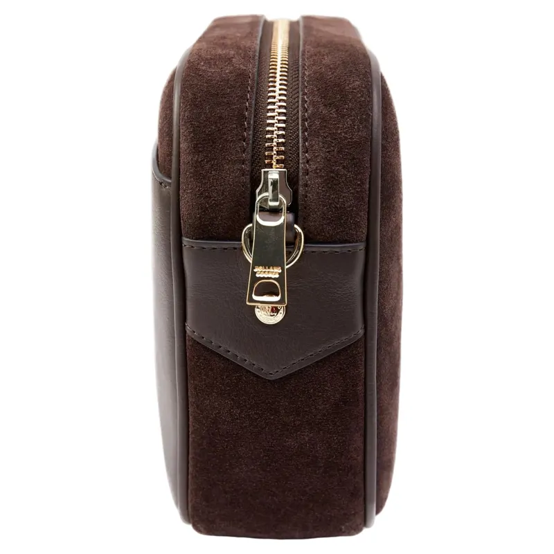 Holland Cooper Soho Camera Bag in Chocolate Suede-2