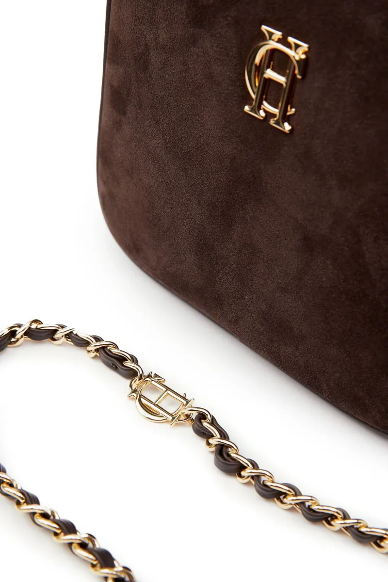 Holland Cooper Soho Camera Bag in Chocolate Suede-3