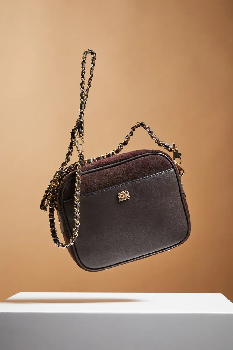 Holland Cooper Soho Camera Bag in Chocolate Suede-5