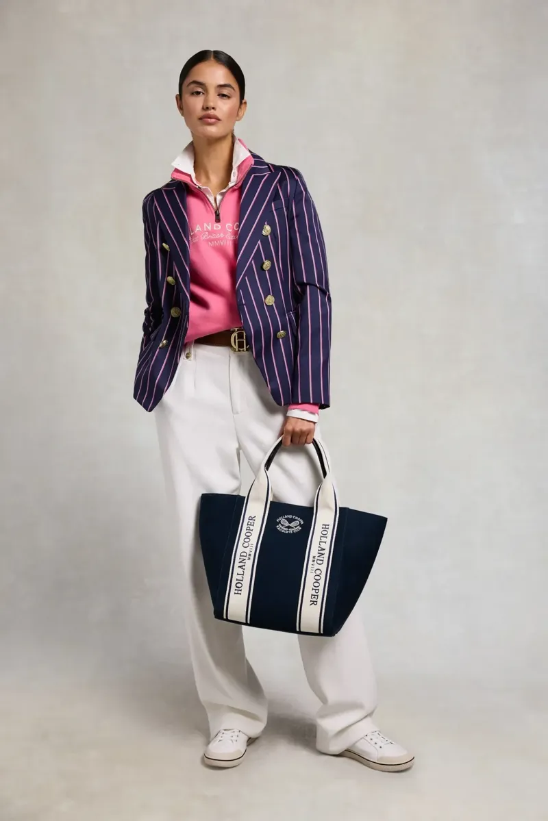 Holland Cooper Sporting Goods Zip Henley in Peony Pink-5