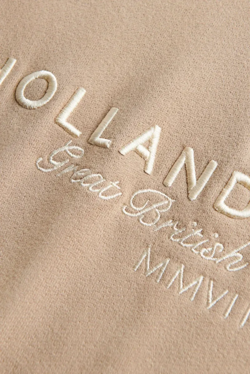 Holland Cooper Sporting Goods Zip Henley in Taupe-6