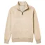 Holland Cooper Sporting Goods Zip Henley Sweatshirt in Oatmeal Marl