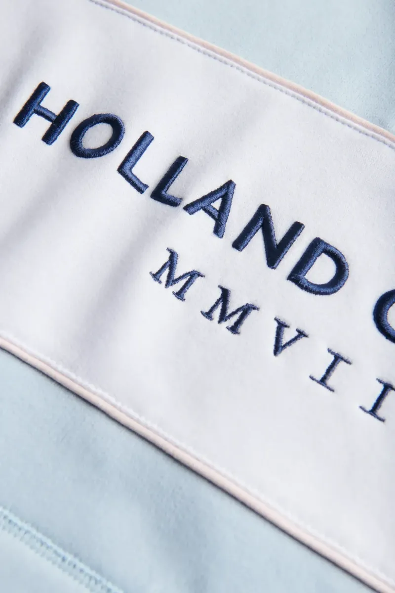 Holland Cooper Sporting Heritage Zip Henley in Pale Blue-5