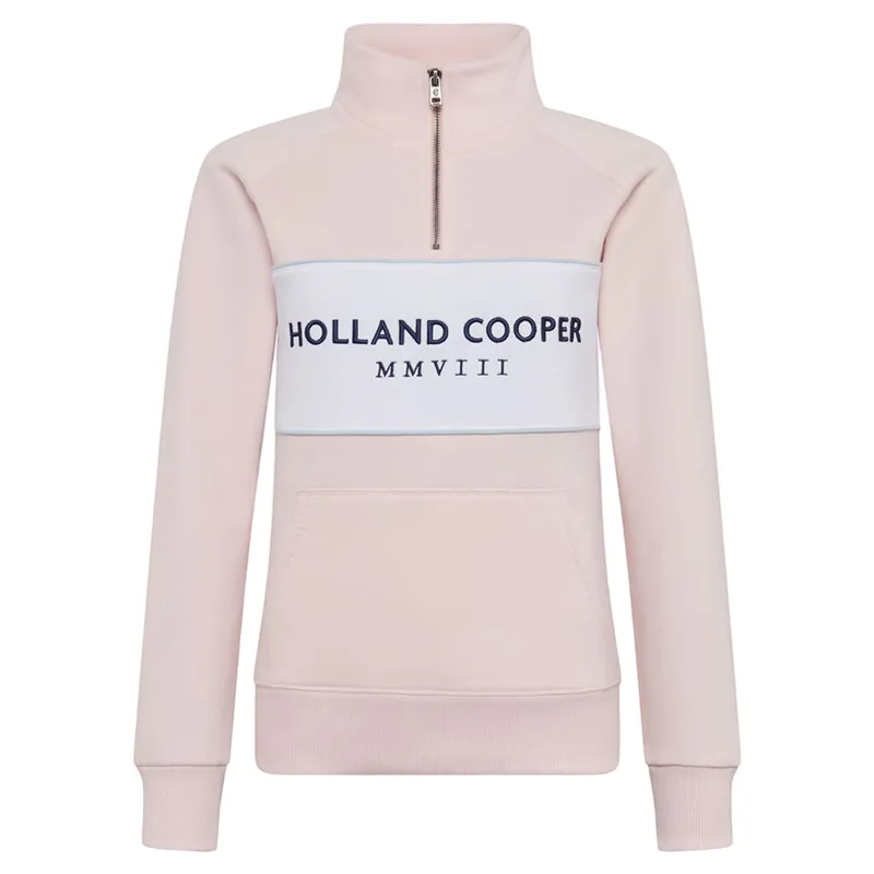 Holland Cooper Sporting Heritage Zip Henley in Pink