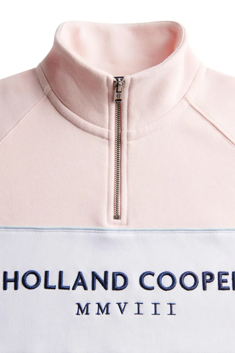 Holland Cooper Sporting Heritage Zip Henley in Pink-6