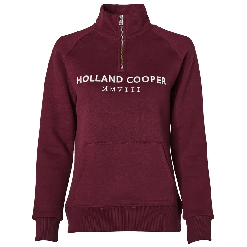 Holland Cooper Sporting Heritage Zip Henley Merlot