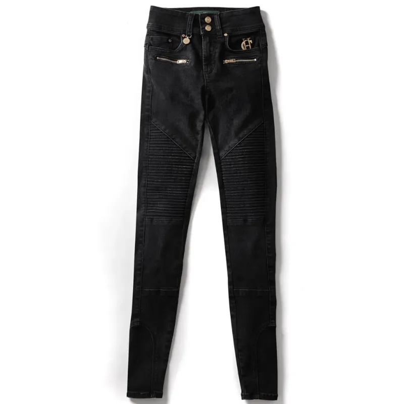 Holland Cooper Biker Jeans Washed Black