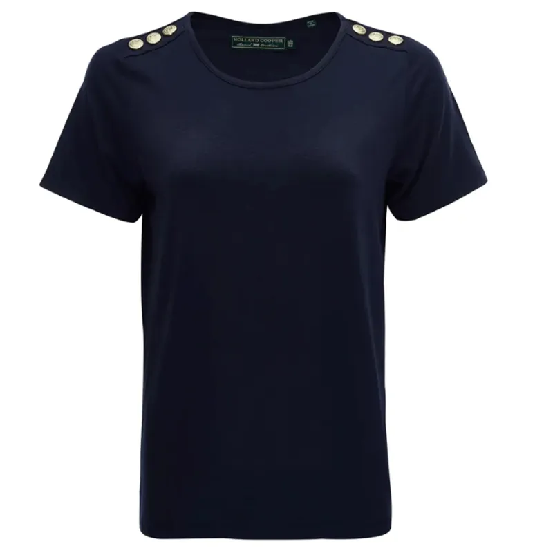 Holland Cooper Relax Fit Crew Neck Tee Ink Navy