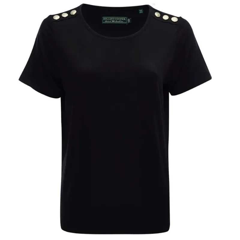 Holland Cooper Relax Fit Crew Neck Tee Black