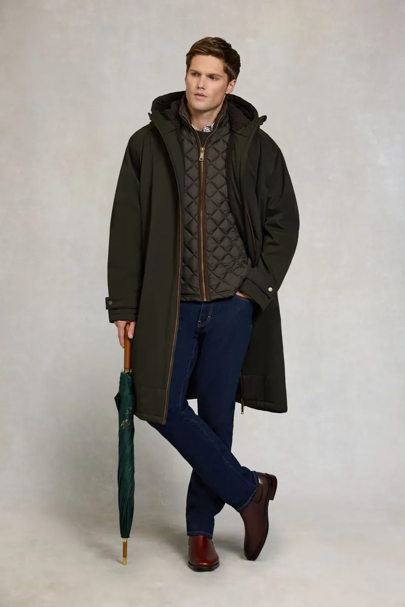 Holland Cooper Waterproof Coat Men's in Khaki-3