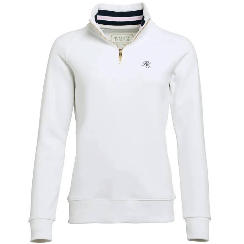Holland Cooper Burford Quarter Zip Neck Sweat White