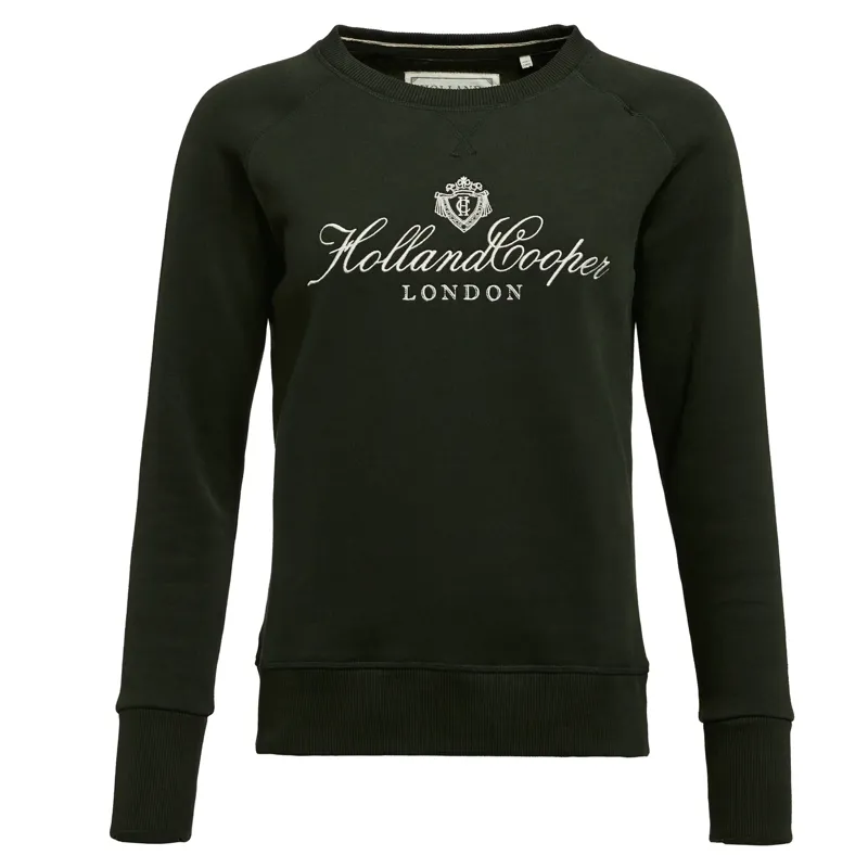Holland Cooper Script Crew Sweat Racing Green