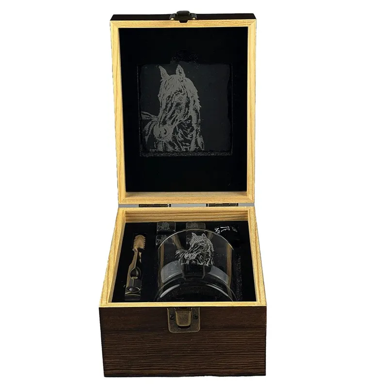 Just Slate Horse Drinks Set