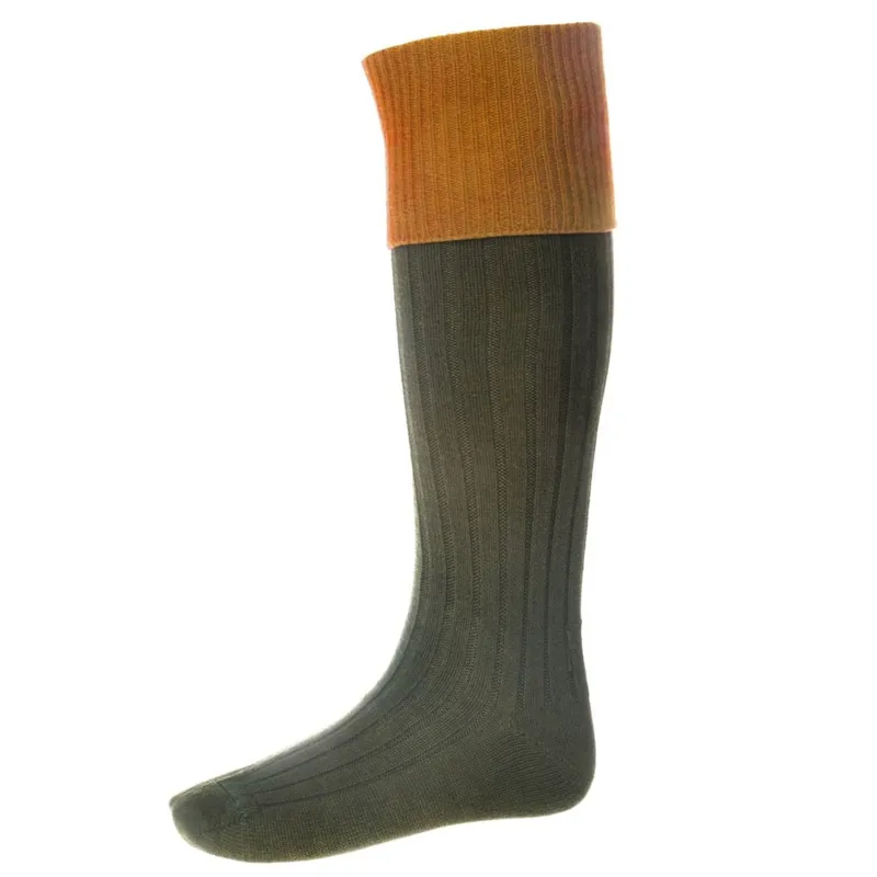 House of Cheviot Classic Lomond Socks Spruce Ochre