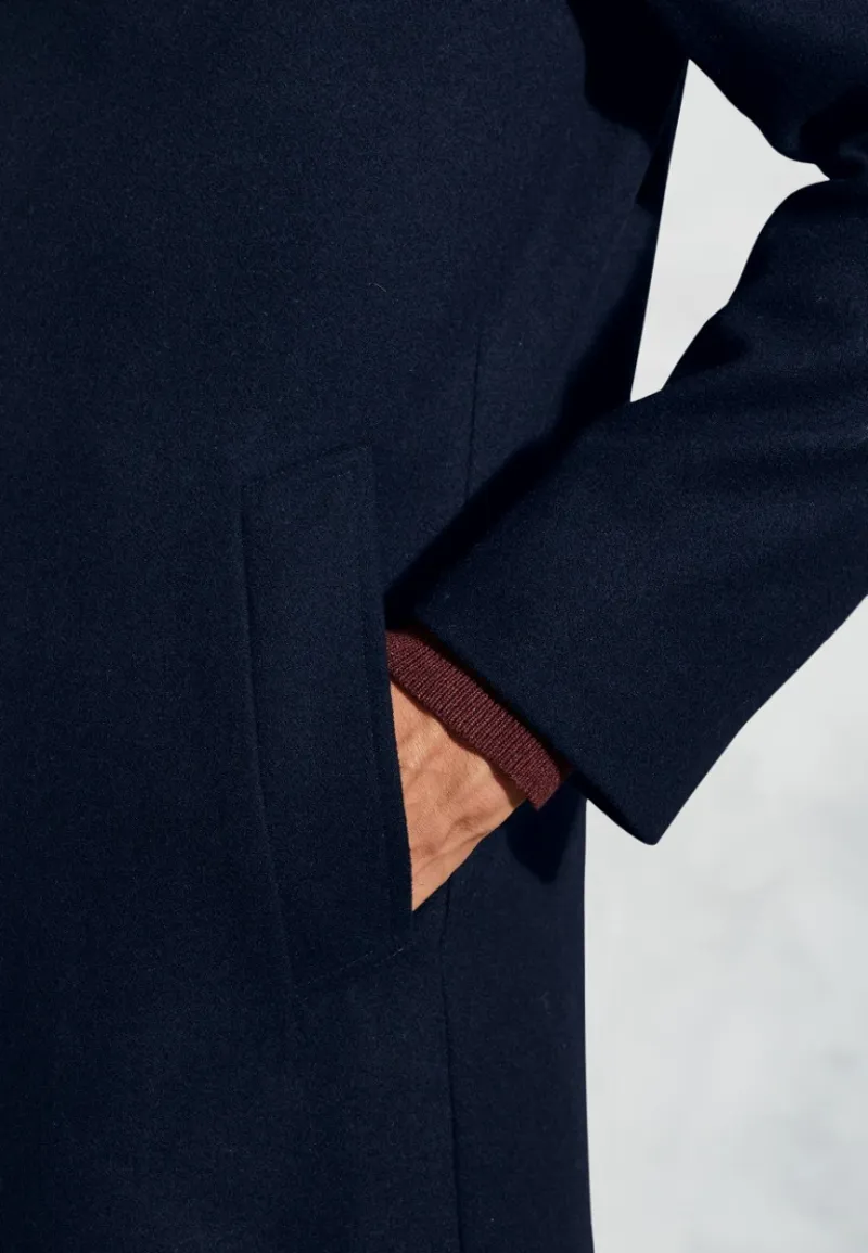 Brook Taverner Hutchinson Wool Blend Overcoat in Navy-7