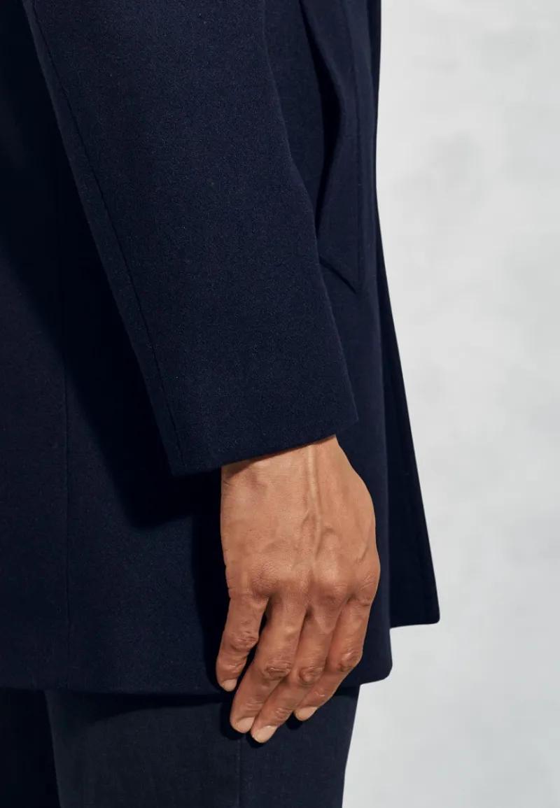 Brook Taverner Hutchinson Wool Blend Overcoat in Navy-8