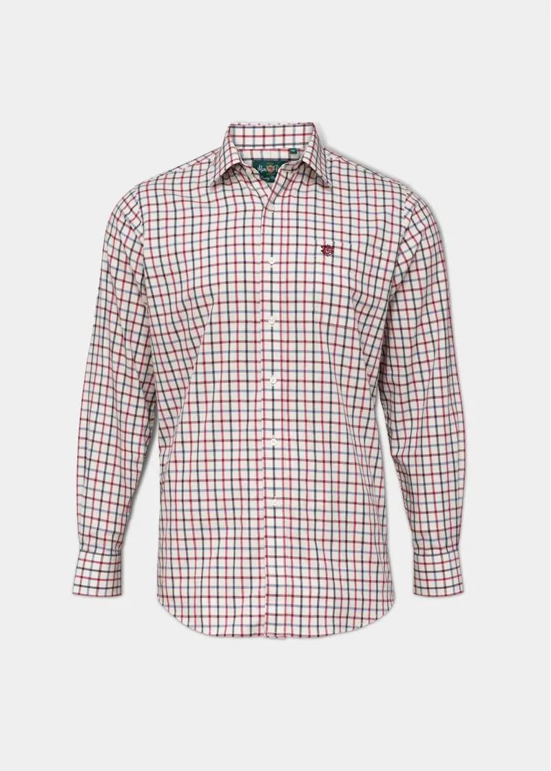 Alan Paine Ilkley Mens Check Shirt Red-1