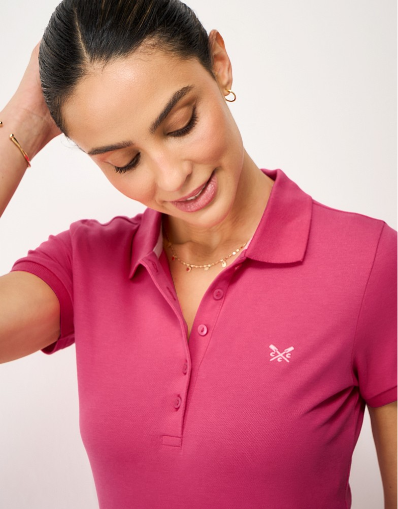 Crew Clothing Classic Cotton Polo in Raspberry-1