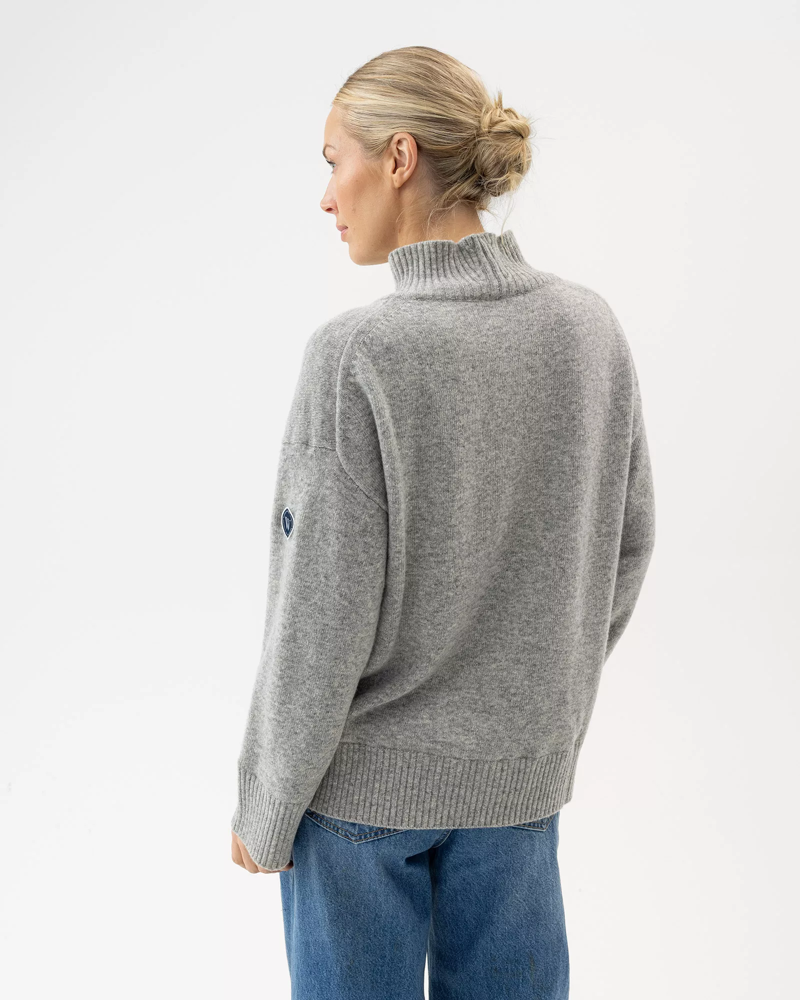 Holebrook Margot Turtle Neck WP in Grey Melange-2