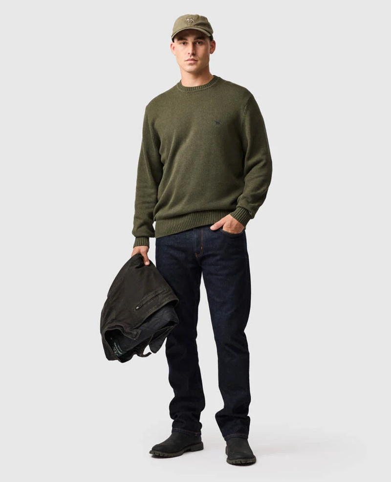 Rodd and Gunn Gunn Knit Crew Neck Sweater in Loden-1