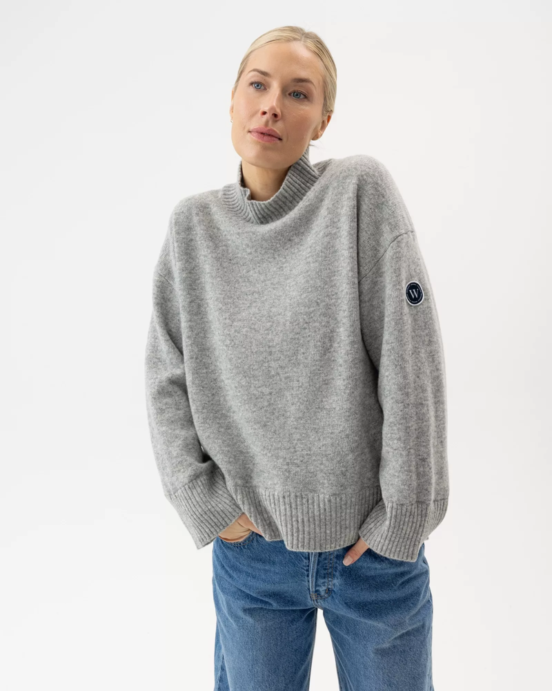 Holebrook Margot Turtle Neck WP in Grey Melange-3
