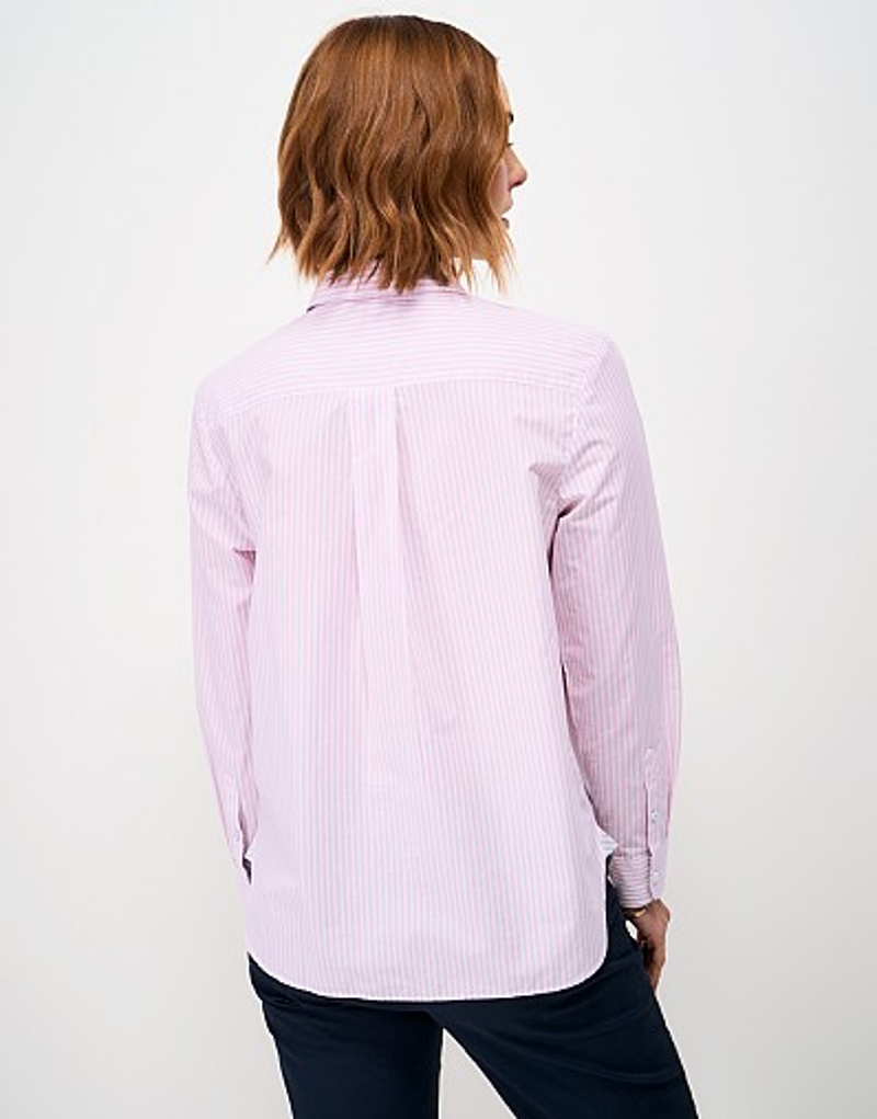 Crew Clothing Relaxed Fit Cotton Poplin Shirt in Falmouth Stripe Pink-4