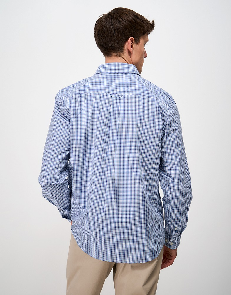 Crew Clothing Poplin Multi Check Classic Fit Shirt in Heritage White/Allure/Marlin-2