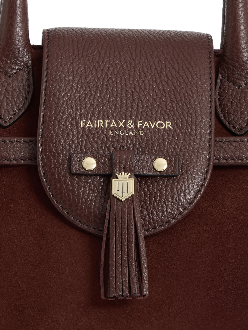 Fairfax and Favor Mini Windsor Handbag in Port Suede-4