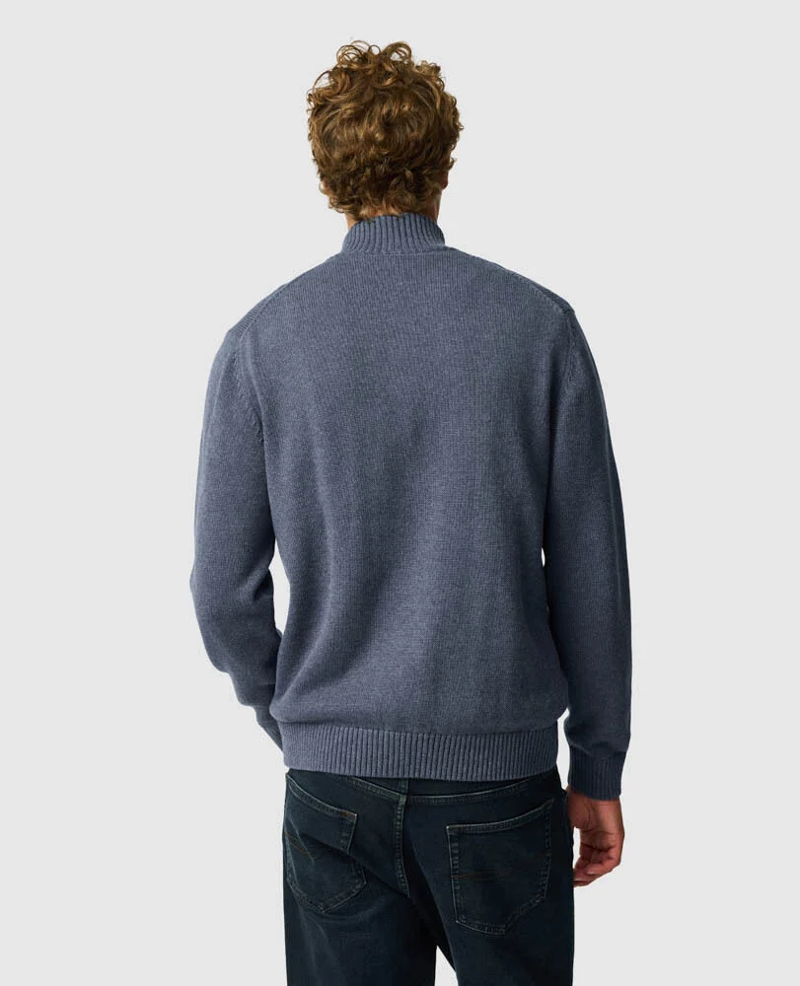 Rodd and Gunn Merrick Bay 1/4 Zip Knit in Stonewash-3