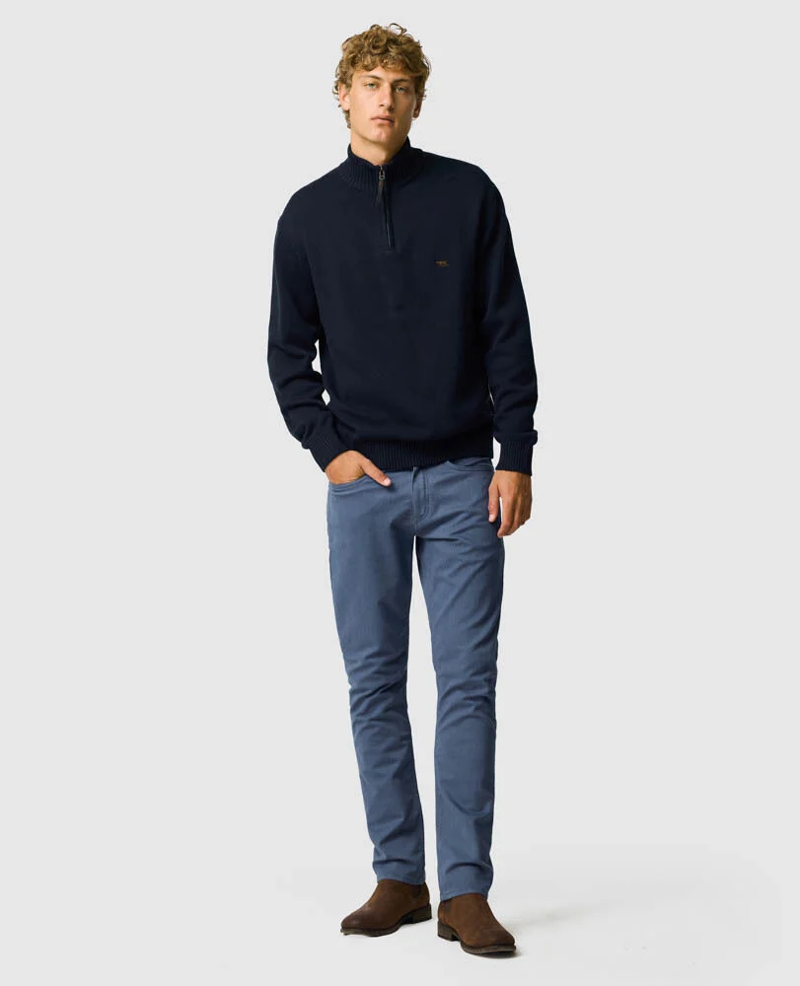Rodd and Gunn Merrick Bay 1/4 Zip Knit in Sapphire-2