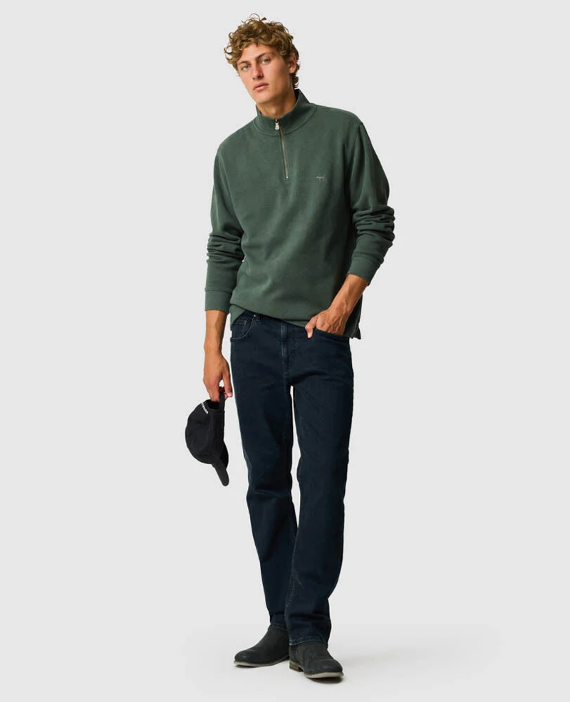 Rodd and Gunn Alton Avenue Sweat in Army Green-2