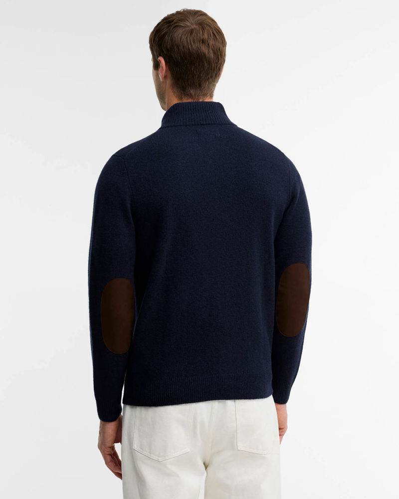 Barbour Essential Patch Half Zip Knitted Jumper in Navy-3