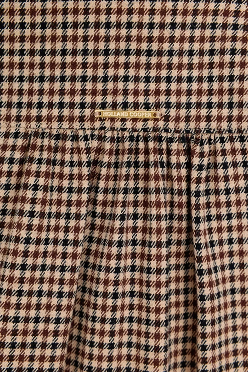Holland Cooper Burford Blouse in Coffee Gingham-7