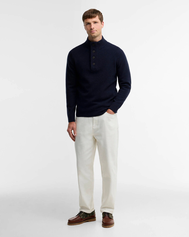 Barbour Essential Patch Half Zip Knitted Jumper in Navy-2