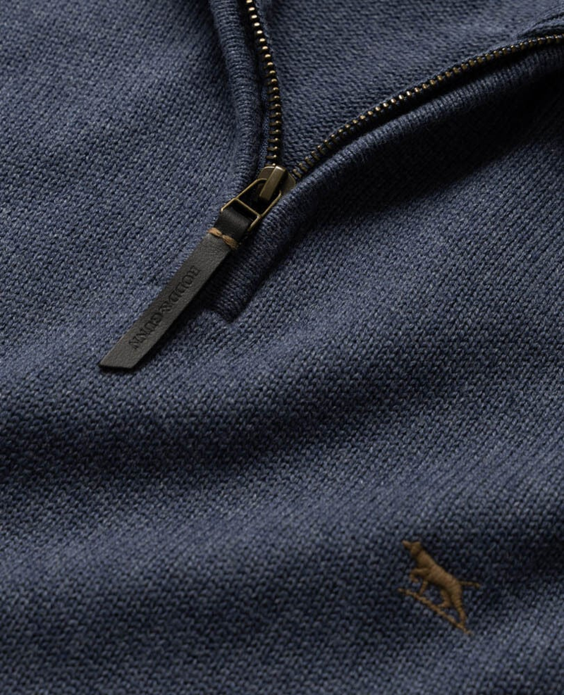 Rodd and Gunn Merrick Bay 1/4 Zip Knit in Stonewash-4