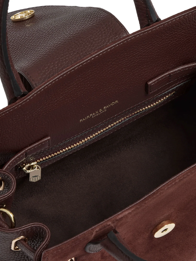 Fairfax and Favor Mini Windsor Handbag in Port Suede-3