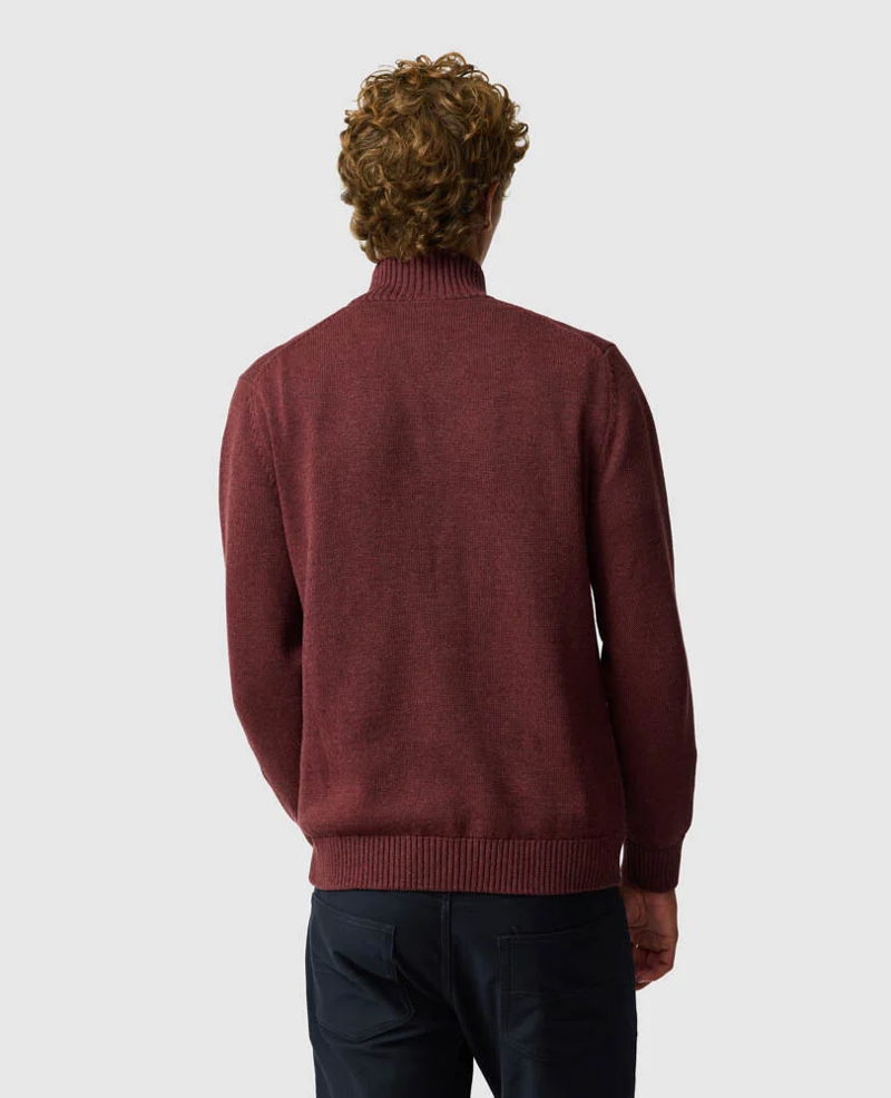 Rodd and Gunn Merrick Bay 1/4 Zip Knit in Flame-3