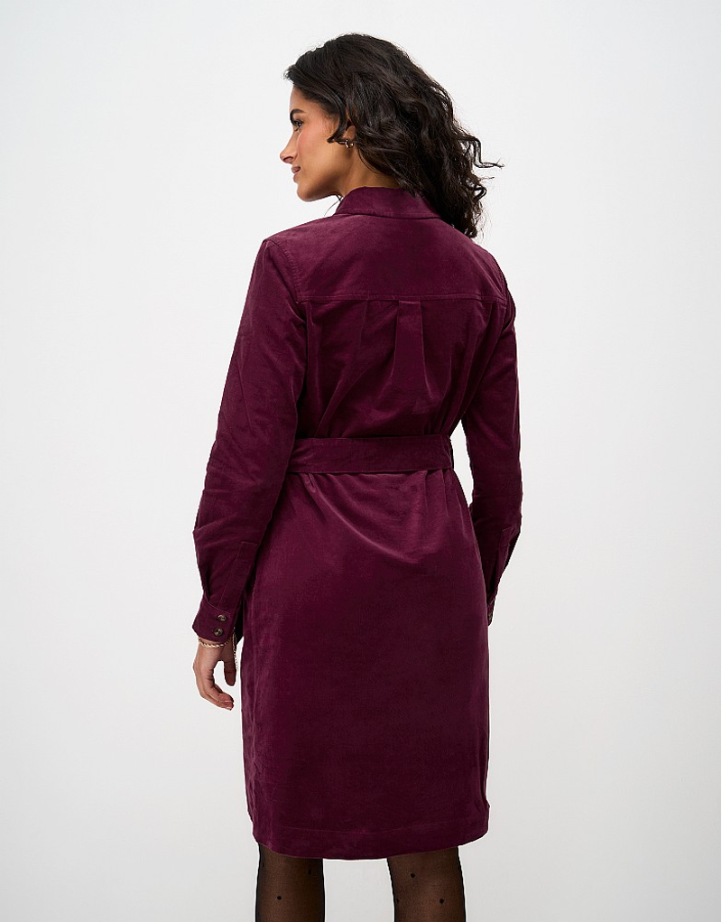 Crew Clothing Elsie Cord Shirt Dress in Rhododendron-3