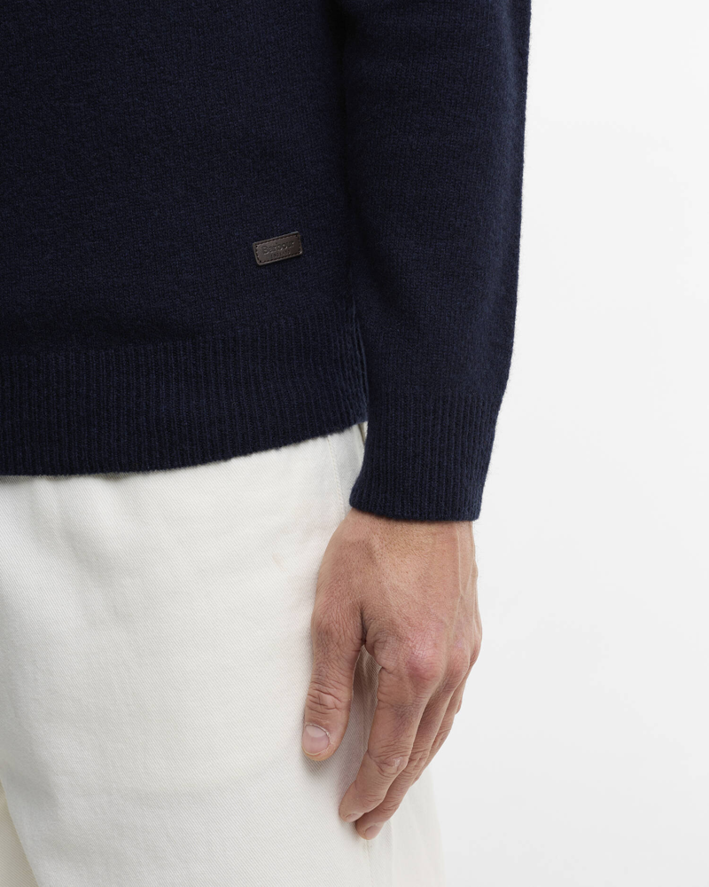 Barbour Essential Patch Half Zip Knitted Jumper in Navy-5