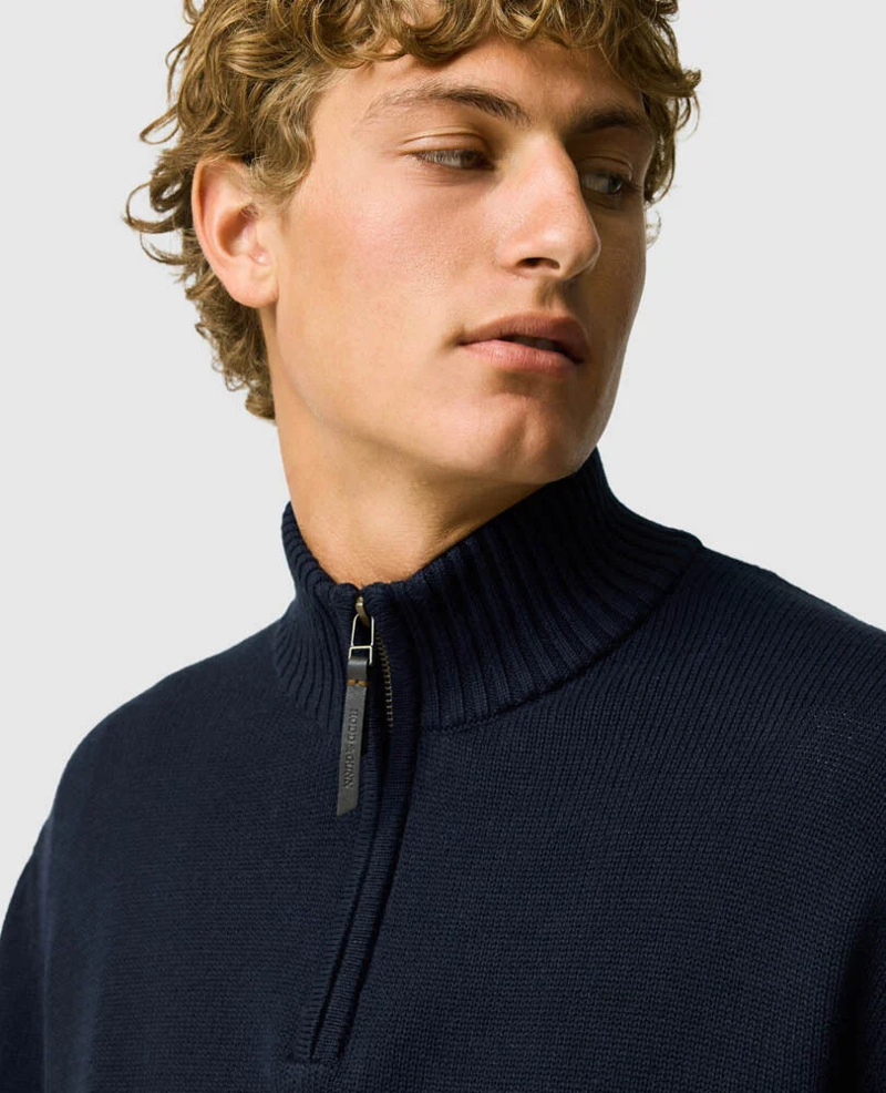 Rodd and Gunn Merrick Bay 1/4 Zip Knit in Sapphire-5