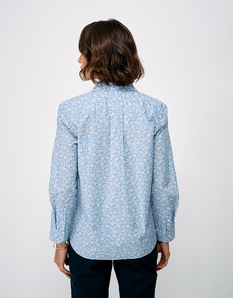 Crew Clothing Relaxed Fit Cotton Poplin Shirt Floating Anemones Allure-4