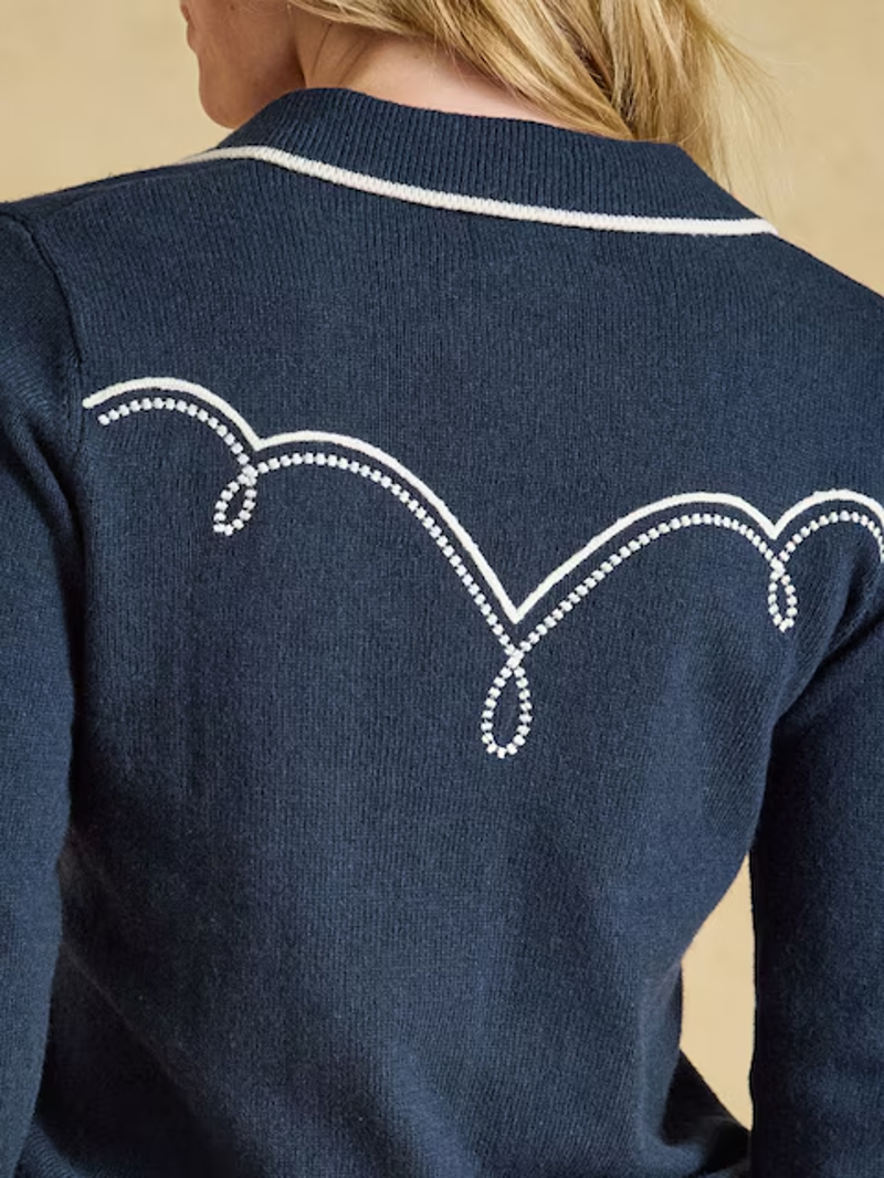 Joules Western Collar Jumper in Navy-6